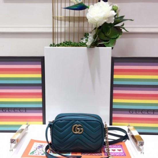 Gucci GG Marmont Matelassé Mini Bag 448065 Ocean Green