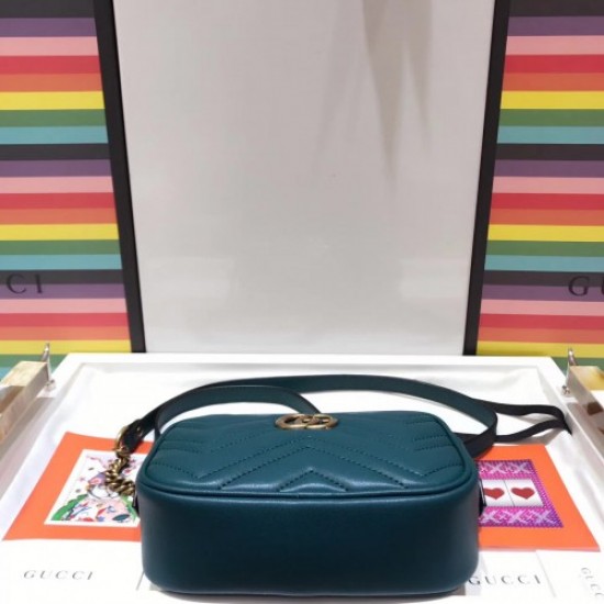 Gucci GG Marmont Matelassé Mini Bag 448065 Ocean Green