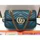 Gucci GG Marmont Matelassé Mini Shoulder Bag 446744 Dark Green