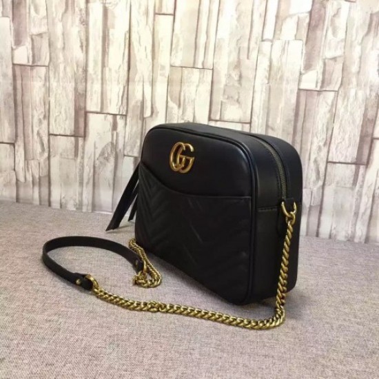 Gucci GG Marmont matelassé shoulder bag 443499 black