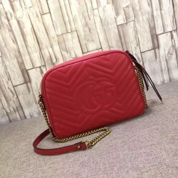 Gucci GG Marmont matelassé shoulder bag 443499 red