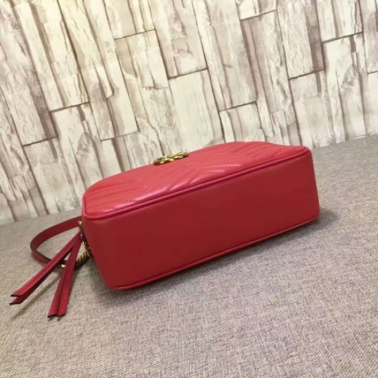 Gucci GG Marmont matelassé shoulder bag 443499 red