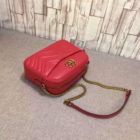 Gucci GG Marmont matelassé shoulder bag 443499 red