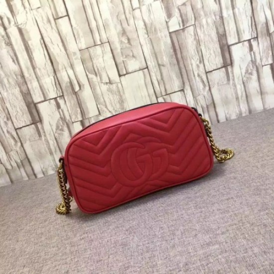 Gucci GG Marmont matelassé shoulder bag 447632 red