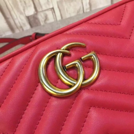 Gucci GG Marmont matelassé shoulder bag 447632 red