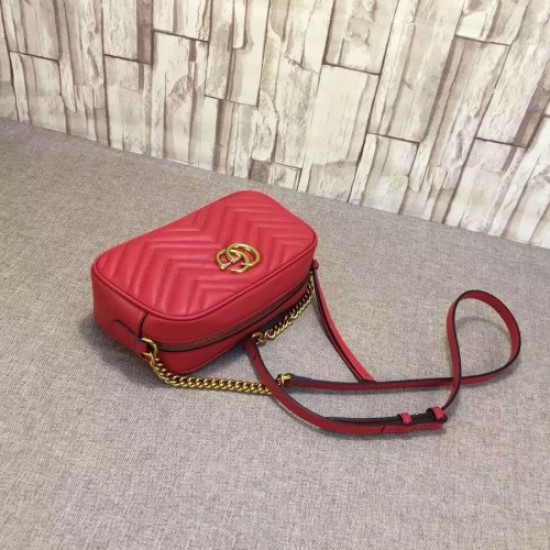 Gucci GG Marmont matelassé shoulder bag 447632 red