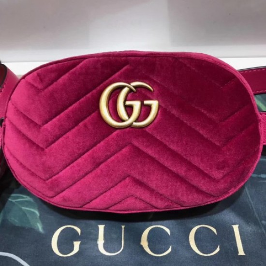 Gucci GG Marmont Matelasse Velvet Belt Bag 476434 Pink 2017