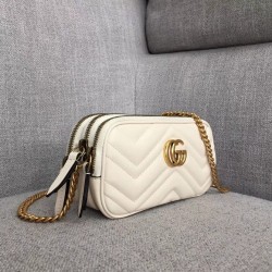 Gucci GG Marmont Mini Chain Bag 546581 White 2018