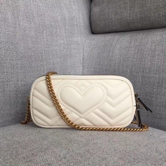 Gucci GG Marmont Mini Chain Bag 546581 White 2018