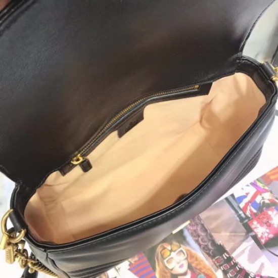 Gucci GG Marmont Small Top Handle Bag 498110 Black ‎2018