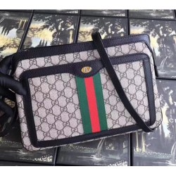 Gucci GG Supreme Medium Shoulder Bag 523354 Black 2018