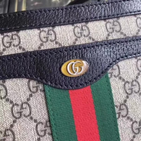 Gucci GG Supreme Medium Shoulder Bag 523354 Black 2018