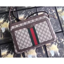 Gucci GG Supreme Medium Shoulder Bag 523354 Brown 2018