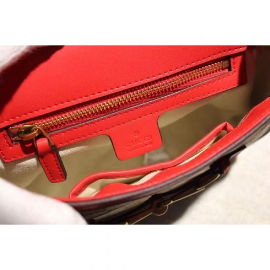 Gucci Lady Web GG Canvas Medium Shoulder Bag 383848 Red