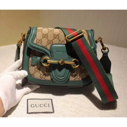 Gucci Lady Web GG Canvas Small Shoulder Bag 384821 Green