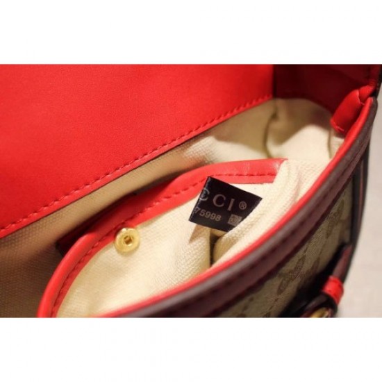 Gucci Lady Web GG Canvas Small Shoulder Bag 384821 Red