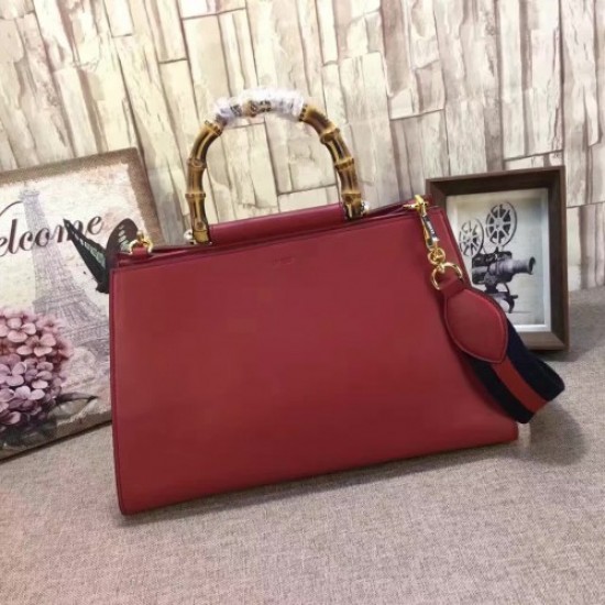 Gucci Nymphaea Leather Top Handle Medium Bag 453764 Red 2017(kdl-742502)