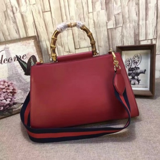 Gucci Nymphaea Leather Top Handle Medium Bag 453764 Red 2017(kdl-742502)