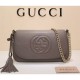 Gucci Soho leather shoulder bag 336752 grey