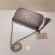 Gucci Soho leather shoulder bag 336752 grey