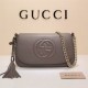 Gucci Soho leather shoulder bag 336752 grey