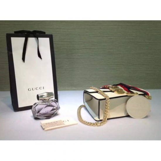 Gucci Sylvie leather mini chain bag 431666 in off white leather