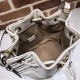 Gucci Sylvie Web Strap GG Marmont Chevron Quilted Leather Bucket Bag 476674 White 2017