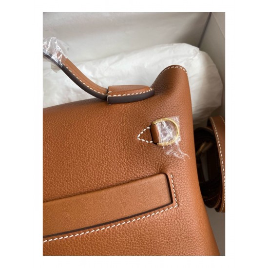 Hermes 24/24 Mini 21 Handmade Bag in Gold Evercolor Leather