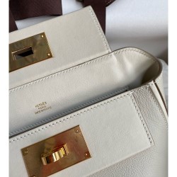 Hermes 24/24 Mini 21 Handmade Bag in Craie Evercolor Leather