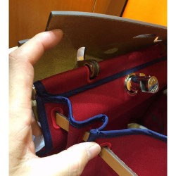 Hermes Herbag Zip 31cm Bag In Brown And Red