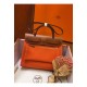 Hermes Herbag Zip 31cm Bag In Brown And Orange