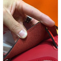 Hermes Herbag Zip 31cm Bag In Red Toile And Leather