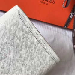 Hermes Jige Elan 29 Clutch In White Epsom Leather