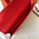 Hermes Jige Elan 29 Clutch In Red Epsom Leather