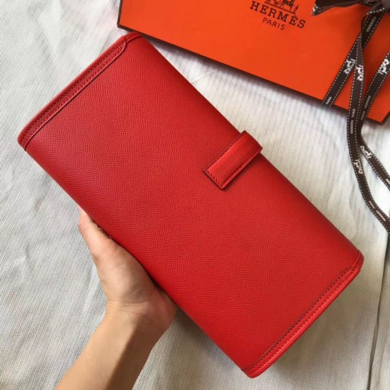 Hermes Jige Elan 29 Clutch In Red Epsom Leather