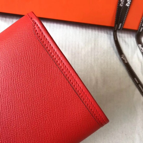 Hermes Jige Elan 29 Clutch In Red Epsom Leather