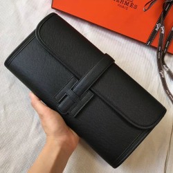 Hermes Jige Elan 29 Clutch In Black Epsom Leather