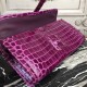 Hermes Jige Elan 29 Clutch In Fuchsia Crocodile Leather