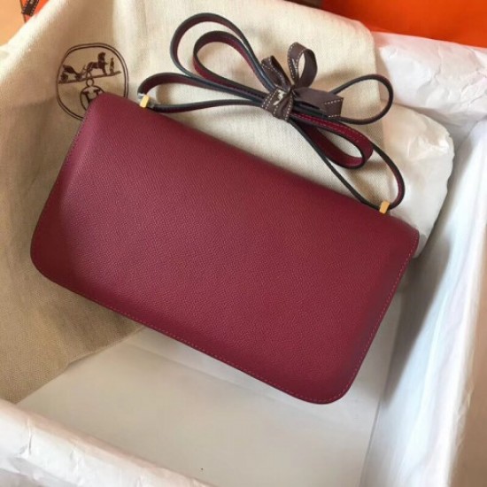 Hermes Bordeaux Epsom Constance Elan 25cm Bag