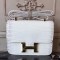 Hermes White Constance MM 24cm Crocodile Bag