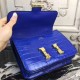 Hermes Blue Constance MM 24cm Crocodile Bag