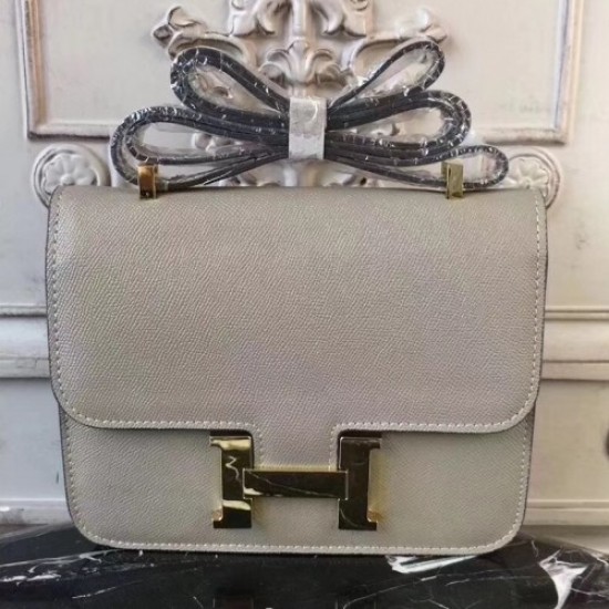 Hermes Grey Constance MM 24cm Epsom Leather Bag