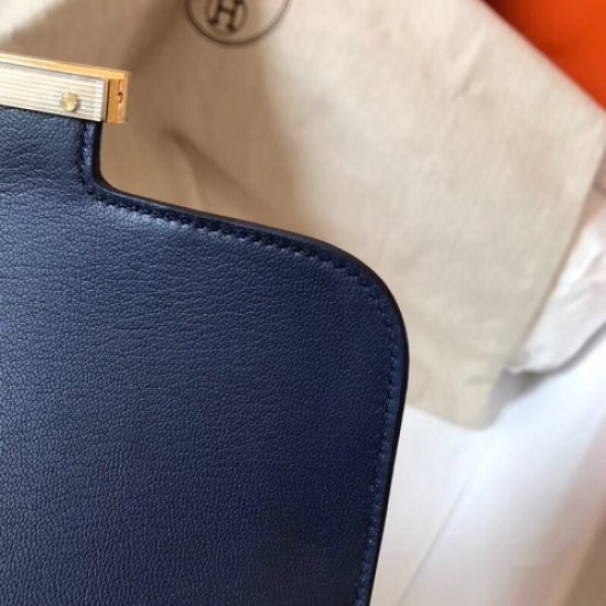 Hermes Mini Constance 18cm Sapphire Epsom Bag