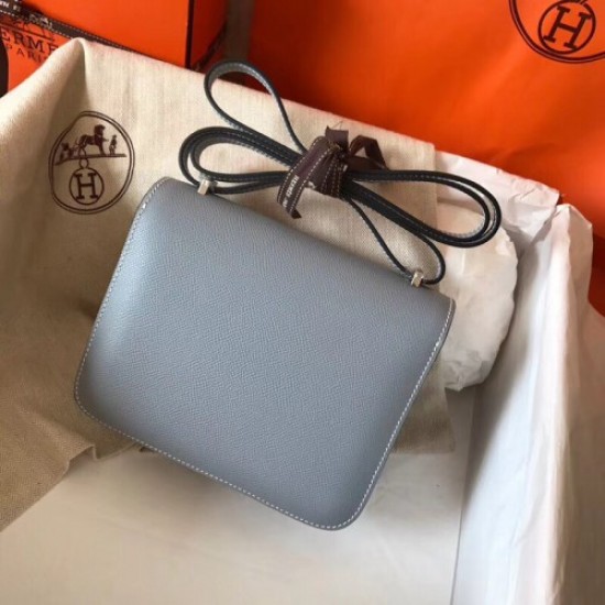 Hermes Mini Constance 18cm Epsom Blue Lin Bag