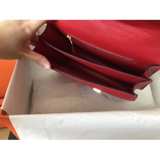 Hermes Epsom Constance 24cm Red Handmade Bag