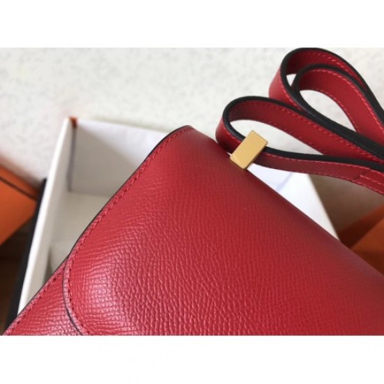 Hermes Epsom Constance 24cm Red Handmade Bag