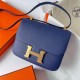 Hermes Epsom Constance 24cm Navy Blue Handmade Bag