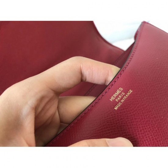 Hermes Epsom Constance 24cm Dark Red Handmade Bag