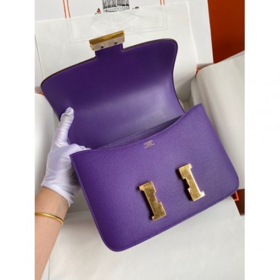 Hermes Epsom Constance 24cm Crocus Handmade Bag