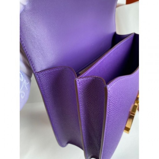 Hermes Epsom Constance 24cm Crocus Handmade Bag